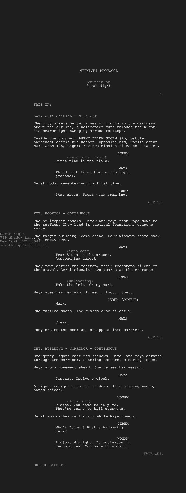 Dark mode screenplay